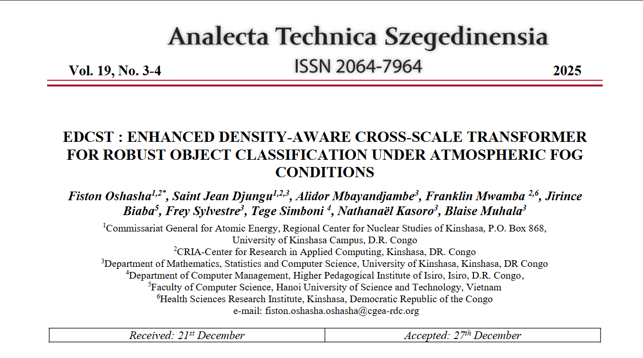 EDCST: Enhanced Density-Aware Cross-Scale Transformer for Robust Object Classification under Atmospheric Fog Conditions